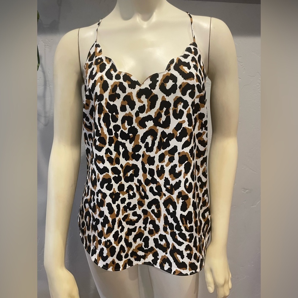 New J.Crew Leopard print scalloped hem Cami Top size 4